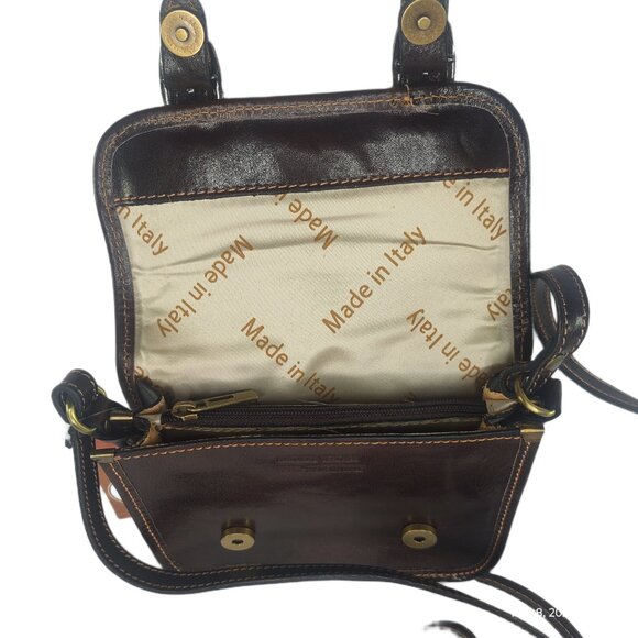 Genuine Charlie Leather "Elena" Crossbody Espresso/Brown-NWT - Picture 7 of 11